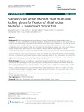 Stainless steel versus titanium volar multi-axial locking plates for fixation of distal radius fractures: A randomised clinical trial