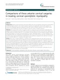 Comparisons of three anterior cervical surgeries in treating cervical spondylotic myelopathy