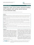 Diagnostic value of the lumbar extension-loading test in patients with lumbar spinal stenosis: A cross-sectional study