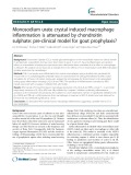Monosodium urate crystal induced macrophage inflammation is attenuated by chondroitin sulphate: Pre-clinical model for gout prophylaxis