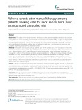 Adverse events after manual therapy among patients seeking care for neck and/or back pain: A randomized controlled trial