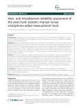 Inter-and intraobserver reliability assessment of the axial trunk rotation: Manual versus smartphone-aided measurement tools