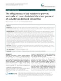 The effectiveness of job rotation to prevent work-related musculoskeletal disorders: Protocol of a cluster randomized clinical trial