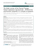 The Italian version of the Physical Therapy Patient Satisfaction Questionnaire - [PTPSQ-I(15)]: Psychometric properties in a sample of inpatients