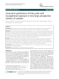 Long-term persistence of knee pain and occupational exposure in two large prospective cohorts of workers