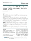Measurement properties of the Western Ontario Shoulder Instability Index in Dutch patients with shoulder instability