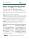 Impact of patient-accessible electronic medical records in rheumatology: Use, satisfaction and effects on empowerment among patients