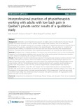 Interprofessional practices of physiotherapists working with adults with low back pain in Québec’s private sector: Results of a qualitative study