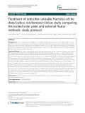 Treatment of reducible unstable fractures of the distal radius: Randomized clinical study comparing the locked volar plate and external fixator methods: Study protocol