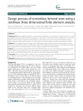 Design process of cementless femoral stem using a nonlinear three dimensional finite element analysis