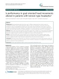 Is performance in goal oriented head movements altered in patients with tension type headache