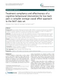 Treatment compliance and effectiveness of a cognitive behavioural intervention for low back pain: A complier average causal effect approach to the BeST data set