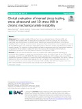 Clinical evaluation of manual stress testing, stress ultrasound and 3D stress MRI in chronic mechanical ankle instability