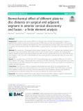 Biomechanical effect of different plate-todisc distance on surgical and adjacent segment in anterior cervical discectomy and fusion - a finite element analysis