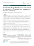 Acceptability of a ‘guidebook’ for the management of Osteoarthritis: A qualitative study of patient and clinician’s perspectives