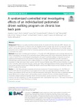 A randomized controlled trial investigating effects of an individualized pedometer driven walking program on chronic low back pain