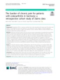 The burden of chronic pain for patients with osteoarthritis in Germany: A retrospective cohort study of claims data