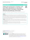 Utilising the perspectives of patients with lower-limb osteoarthritis on prescribed physical activity to develop a theoretically informed physiotherapy intervention