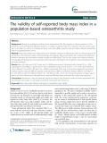 The validity of self-reported body mass index in a population-based osteoarthritis study