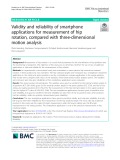 Validity and reliability of smartphone applications for measurement of hip rotation, compared with three‐dimensional motion analysis