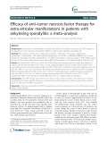 Efficacy of anti–tumor necrosis factor therapy for extra-articular manifestations in patients with ankylosing spondylitis: A meta–analysis