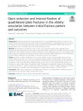 Open reduction and internal fixation of quadrilateral plate fractures in the elderly: Association between initial fracture pattern and outcomes