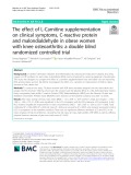 The effect of L-Carnitine supplementation on clinical symptoms, C-reactive protein and malondialdehyde in obese women with knee osteoarthritis: A double blind randomized controlled trial