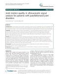 Joint motion quality in vibroacoustic signal analysis for patients with patellofemoral joint disorders