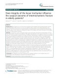 Does integrity of the lesser trochanter influence the surgical outcome of intertrochanteric fracture in elderly patients