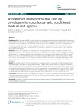 Activation of intervertebral disc cells by co-culture with notochordal cells, conditioned medium and hypoxia