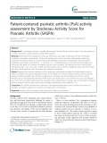 Patient-centered psoriatic arthritis (PsA) activity assessment by Stockerau Activity Score for Psoriatic Arthritis (SASPA)