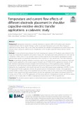 Temperature and current flow effects of different electrode placement in shoulder capacitive-resistive electric transfer applications: A cadaveric study
