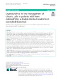 Cryoneurolysis for the management of chronic pain in patients with knee osteoarthritis; a double-blinded randomized controlled sham trial