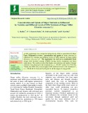 Concentration and uptake of major nutrients as influenced by varieties and different levels of NPK nutrients of finger millet (Eleusine coracana L.)