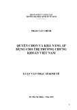 Luận văn Thạc sĩ Kinh tế: Quyền chọn và khả năng áp dụng cho thị trường chứng khoán Việt Nam