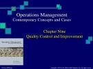 Lecture Introduction to operations management - Chapter 9: Quality control and improvement