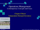 Lecture Introduction to operations management - Chapter 15: Independent demand inventory