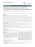 The PICO project: Aquatic exercise for knee osteoarthritis in overweight and obese individuals