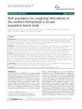 Birth prevalence for congenital limb defects in the northern Netherlands: A 30-year population-based study