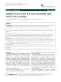Quality measures for the care of patients with lateral epicondylalgia