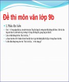 Đề thi 1 tiết môn Ngữ văn lớp 9