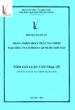 Tóm tắt luận văn Thạc sĩ Tài chính - Ngân hàng: Hoàn thiện phân tích tài chính tại Công ty cổ phần cấp nước Sơn Tây