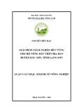 Luận văn Thạc sĩ Kinh tế nông ngiệp: Giải pháp giảm nghèo bền vững cho hộ nông dân trên địa bàn huyện Bắc Sơn, tỉnh Lạng Sơn