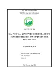 Luận văn Thạc sĩ Kinh tế nông ngiệp: Giải pháp giải quyết việc làm cho lao động nông thôn trên địa bàn huyện Gia Bình, tỉnh Bắc Ninh