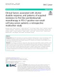 Clinical factors associated with shorter durable response, and patterns of acquired resistance to first-line pembrolizumab monotherapy in PD-L1-positive non-smallcell lung cancer patients: A retrospective multicenter study