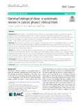 Optimal biological dose: A systematic review in cancer phase I clinical trials