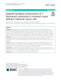 Olaparib-mediated enhancement of 5- fluorouracil cytotoxicity in mismatch repair deficient colorectal cancer cells