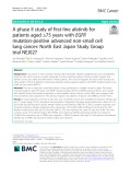 A phase II study of first-line afatinib for patients aged ≥75 years with EGFR mutation-positive advanced non-small cell lung cancer: North East Japan Study Group trial NEJ027