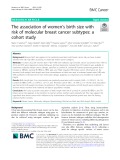 The association of women’s birth size with risk of molecular breast cancer subtypes: A cohort study