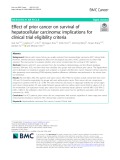 Effect of prior cancer on survival of hepatocellular carcinoma: Implications for clinical trial eligibility criteria